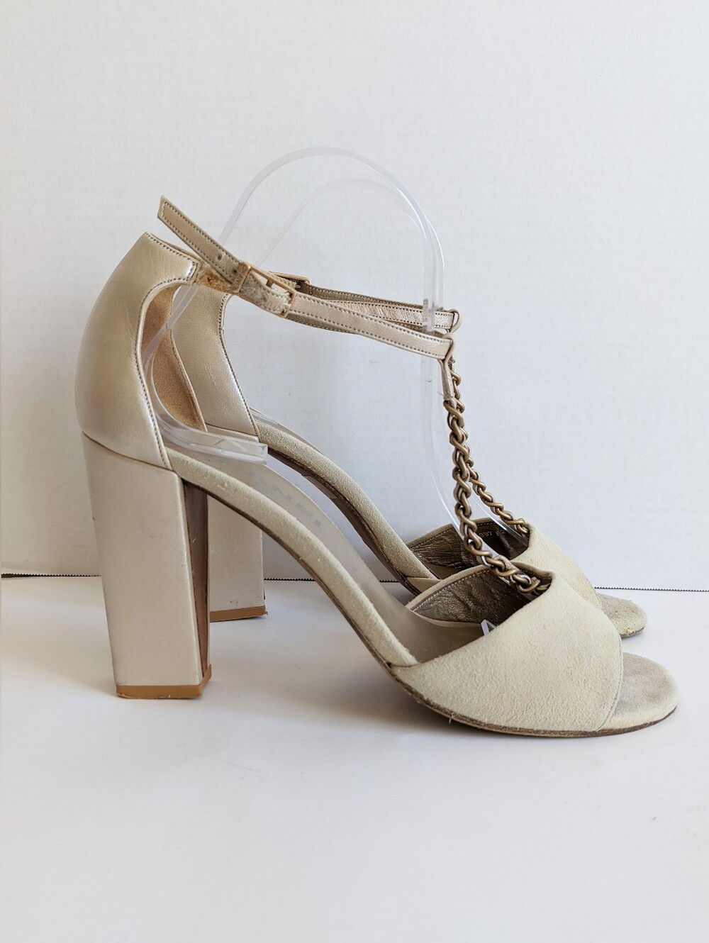 VINTAGE CHANEL Chain Heels 38.5
